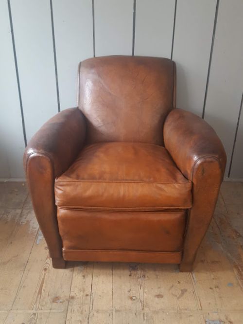 French Leather Armchair C1920