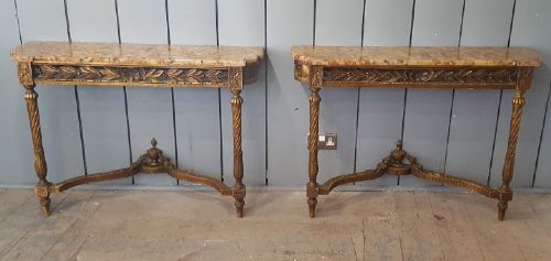 Antique Fine Pair of Console Tables