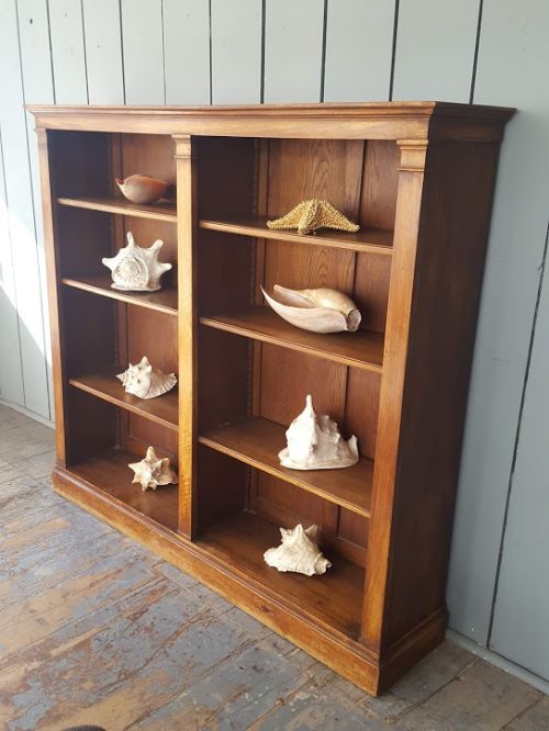 Large Antique French Walnut Open Bookcase C1870