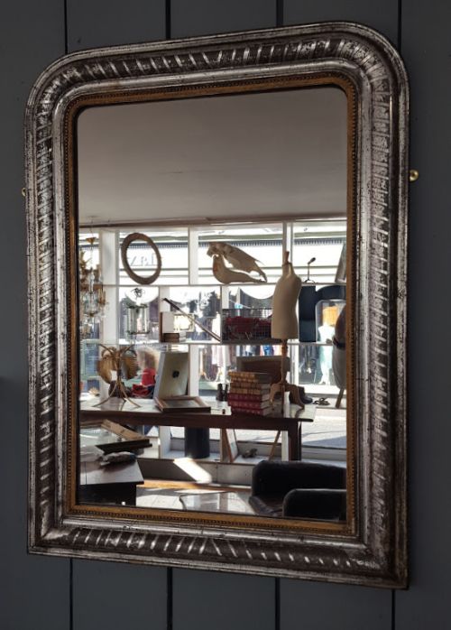 Beautiful French Silver Gilded Mirror C1880