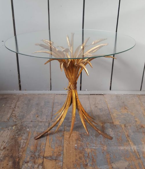 French Vintage Gilded Wheatsheaf Coffee Table