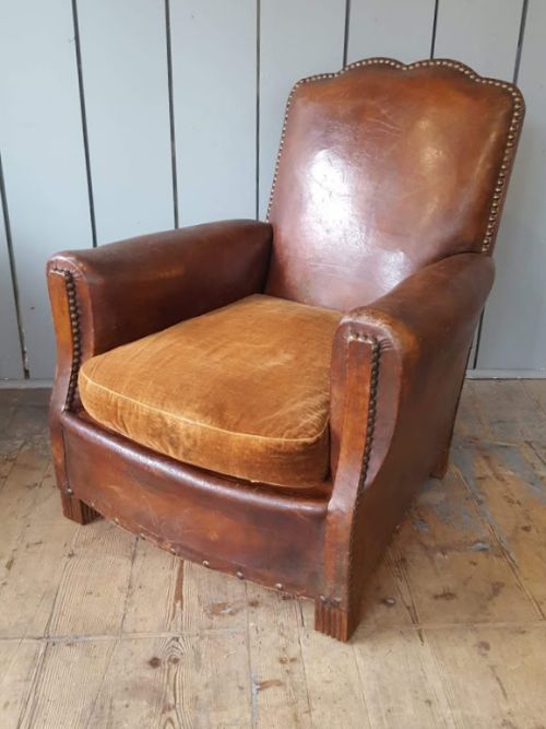 French Leather Armchair C1930