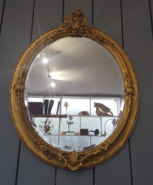 Beautiful English Gilded Oval Mirror C1860