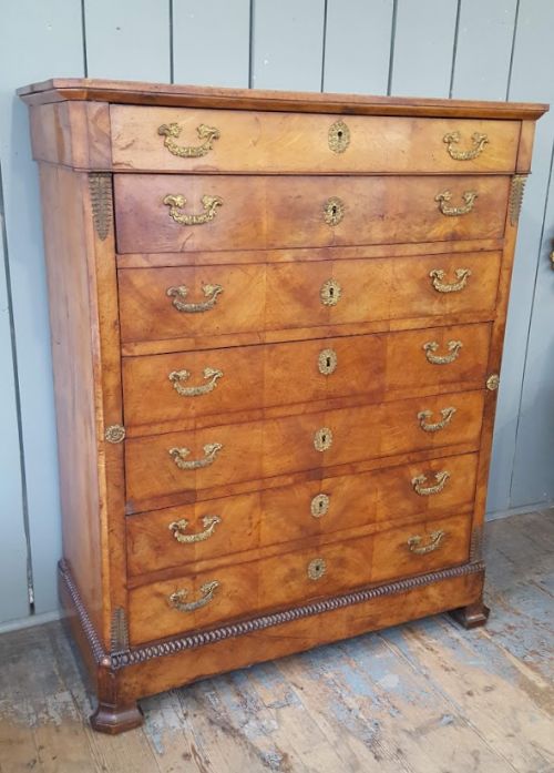 Fabulous Antique French Semanier Tall Boy Chest C1810