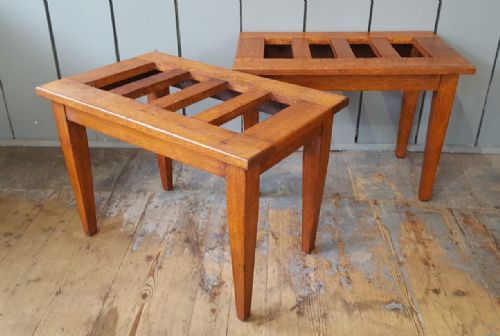 Rare Pair of Oak Luggage Racks James Shoolbred C1900