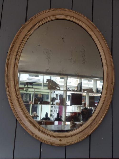 Large Antique Oval Mirror