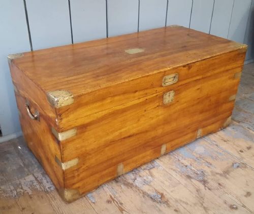 Antique Camphor Wood Military Trunk C1860