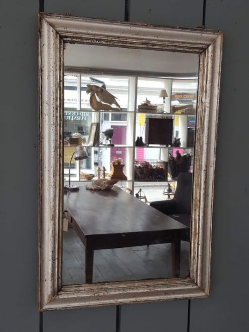 Antique Pretty French Silver Gilded Mirror C1870