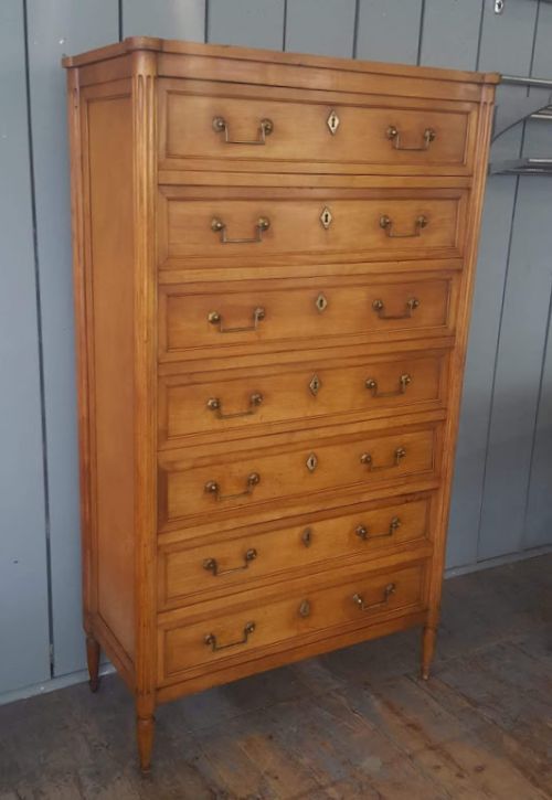 Antique French Semanier Tall Chest