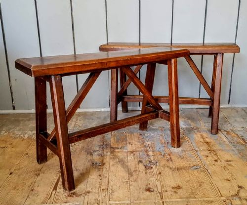 Pair of Small Antique French Benches