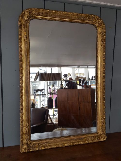 Beautiful French Rose Gilded Mirror C1850