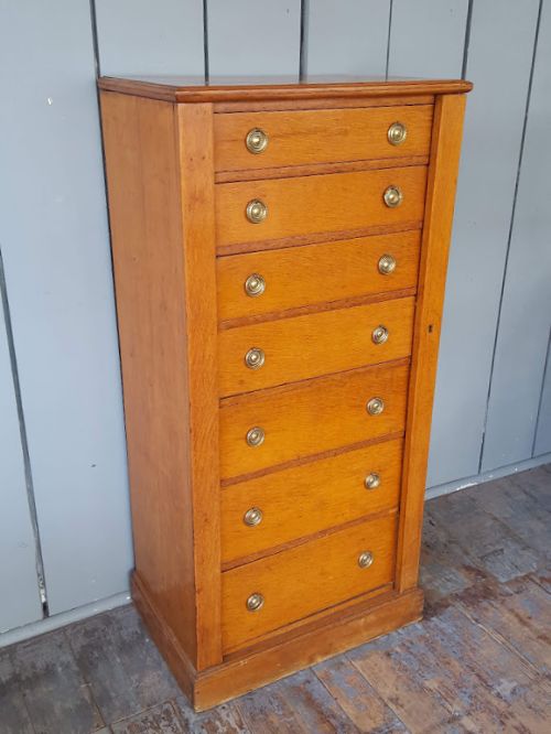 Antique Oak Wellington Chest C1880