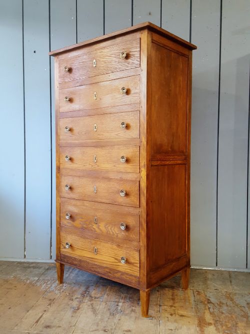fig 1. French Narrow Tall Chest of Drawers C1900