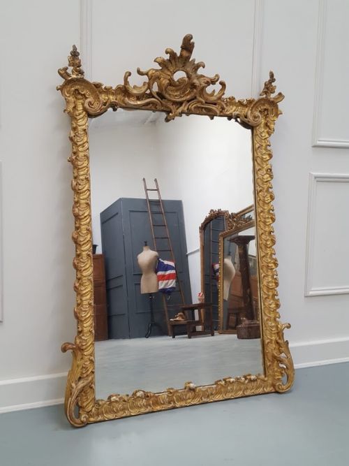 Elaborate Antique French Mirror C1850