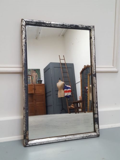 Antique Small French Bistro Mirror C1870