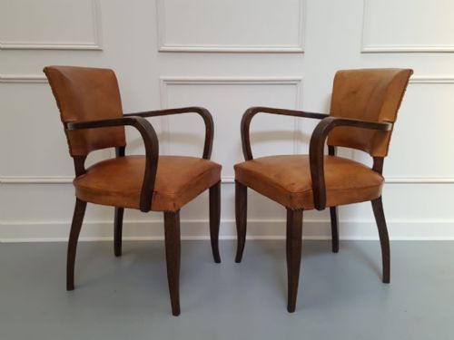 Pair of Vintage Leather Desk Chairs C1930