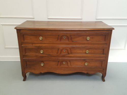 Early Antique French Walnut Chest of Drawers Commode C1760