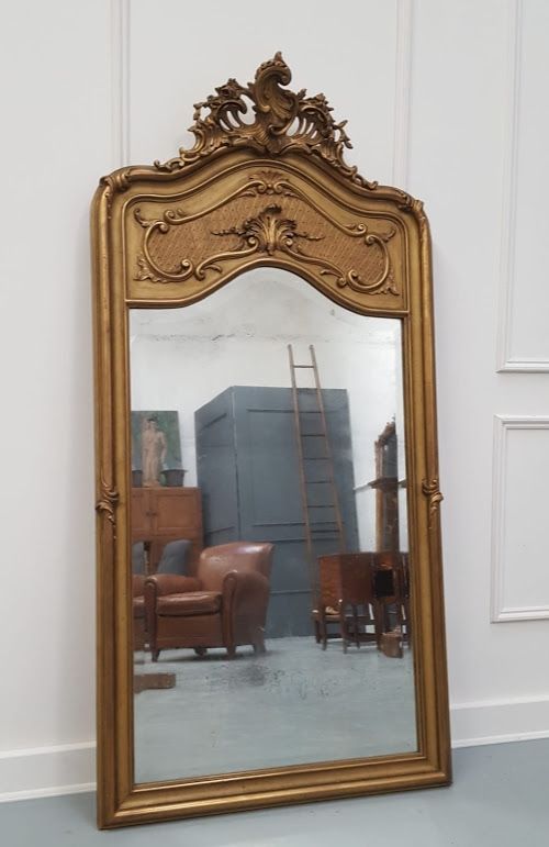 Antique French Trumeau Mirror C1900