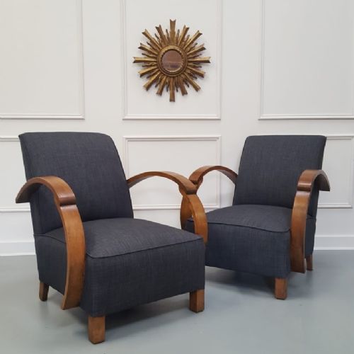 Pair of French Upholstered Armchairs C1930