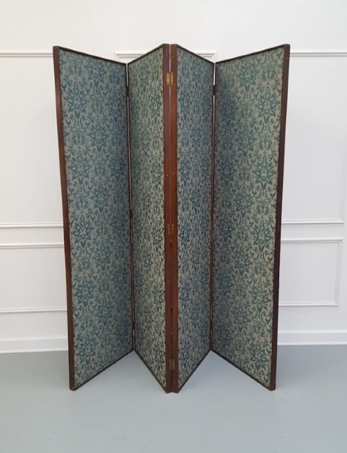 Antique Large Folding Mahogany Screen C1880