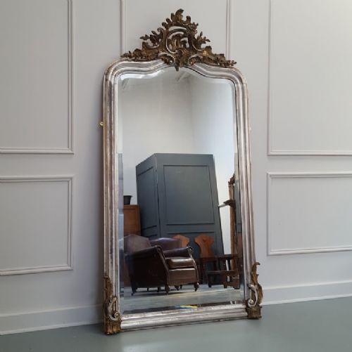 Beautiful French Silver Mirror C1880