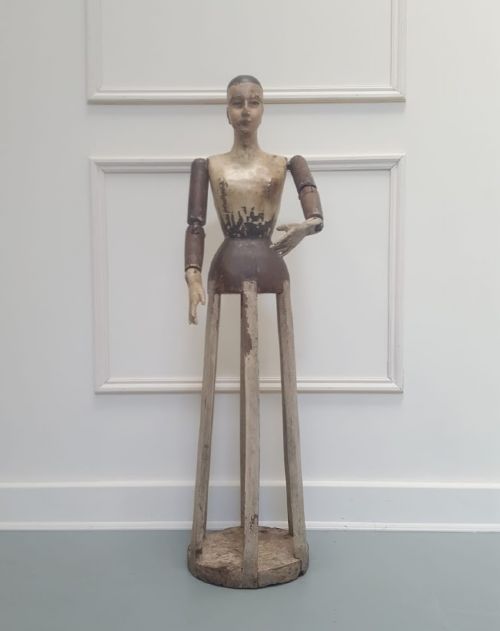 Antique Large Wooden Saint Figure Mannequin