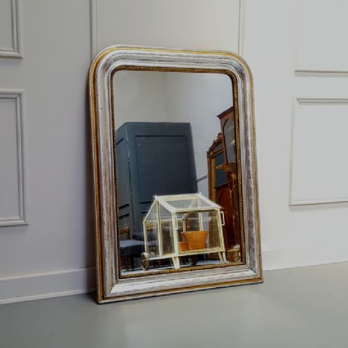 Antique Silver and Gold Gilded French Mirror C1880