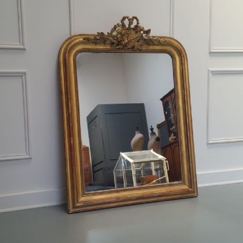 Antique French Artist Palette Gilded Mirror C1870