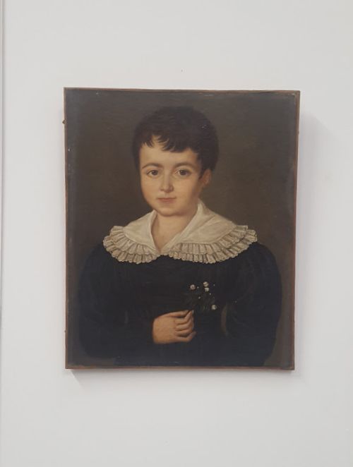 fig 1. Antique Oil Portrait of Boy C1820