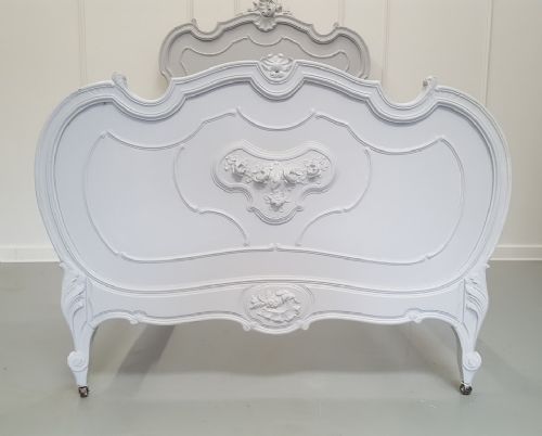 Antique Grey French Single Bed C1880