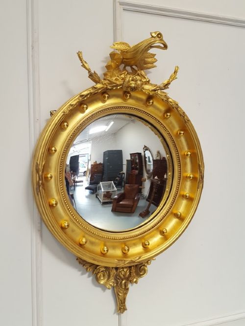 Antique Stunning Regency Convex Mirror C 1820