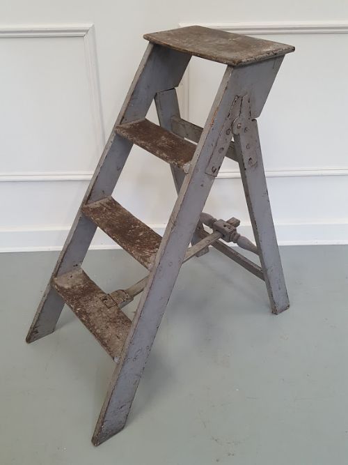 Rare Original Grey Painted Steps C1900