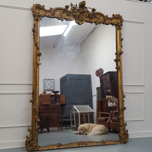 Rare Huge Antique Regency English Gilded Mirror C1820