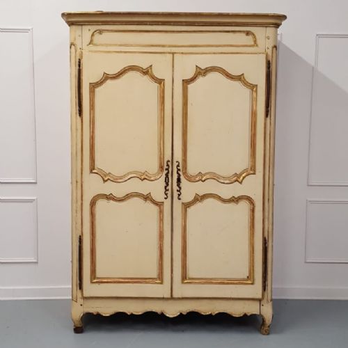 Early French Original Painted Armoire C1750