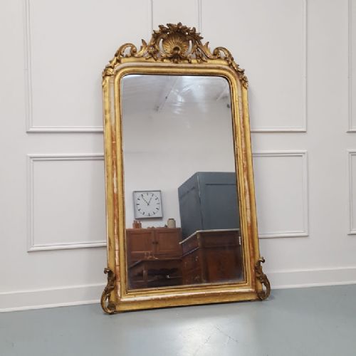 Beautiful French Gilded Scallop Mirror C1850