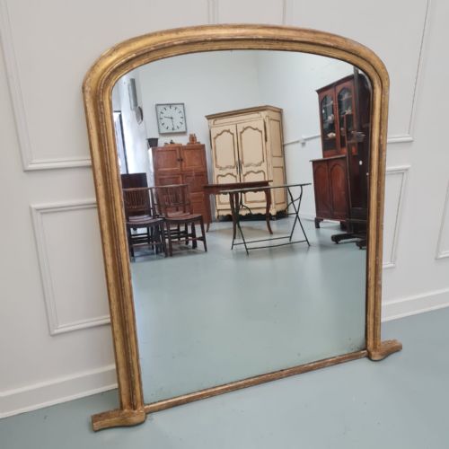 Large Antique English Overmantle Mirror C 1870