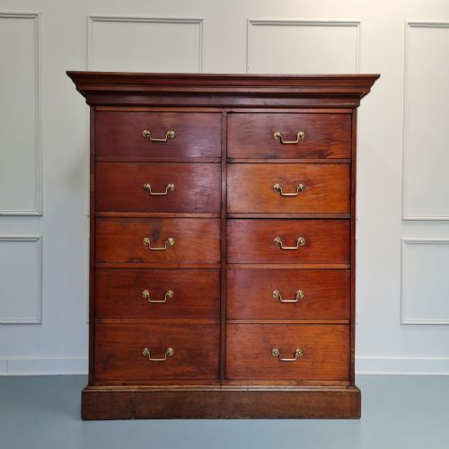 Large Antique Bank of Mahogany Drawers C1880