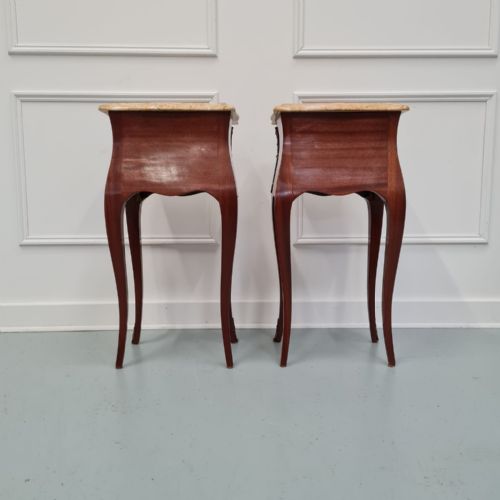 fig 1. Pair Of French Marquetry Bedside Tables c1930