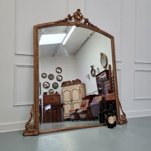 Large Gilded Antique English Mirror C1870