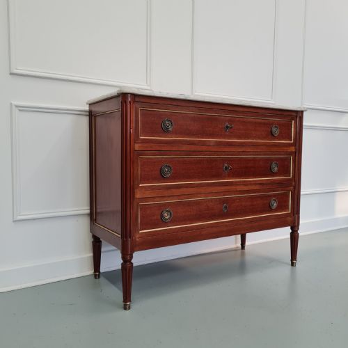 French Marble Top Commode Chest of Drawers