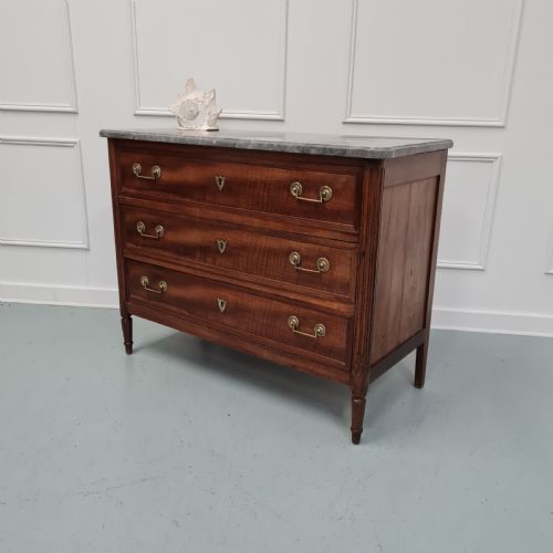 19th Century French Commode with Grey Marble Top