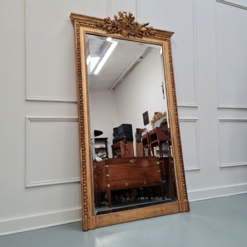 Large Antique French Gilded Mirror C1870