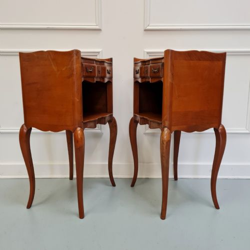 Pair of Cherry Antique French Bedside Tables C1920