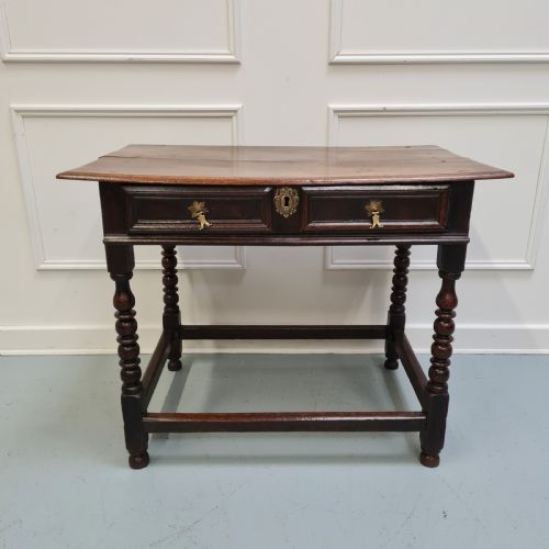 Antique English Early Period Oak Side Table C1680