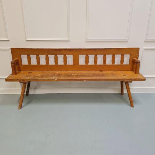 Antique Primitive Yellow Bench C1880