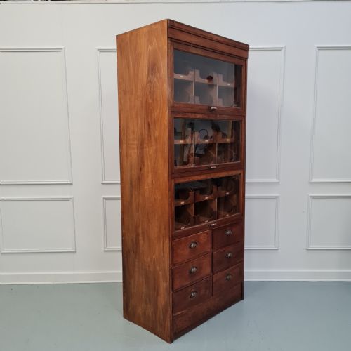 Vintage Haberdashery Oak Shop Cabinet C1930