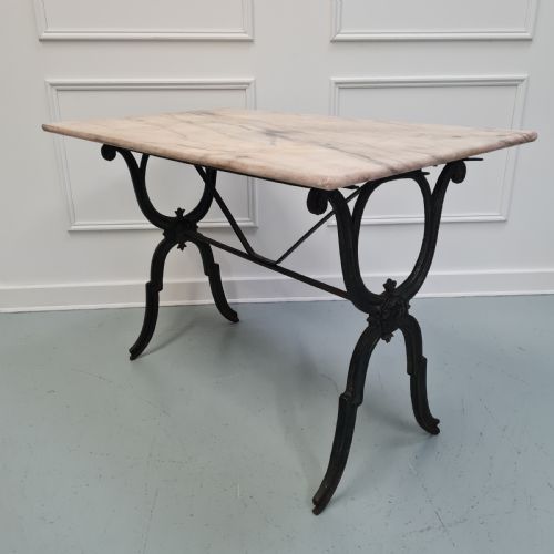 Antique French Cast Iron Bistro Table C1870