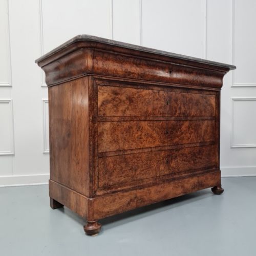 Antique Louis Philippe Burr Walnut Commode