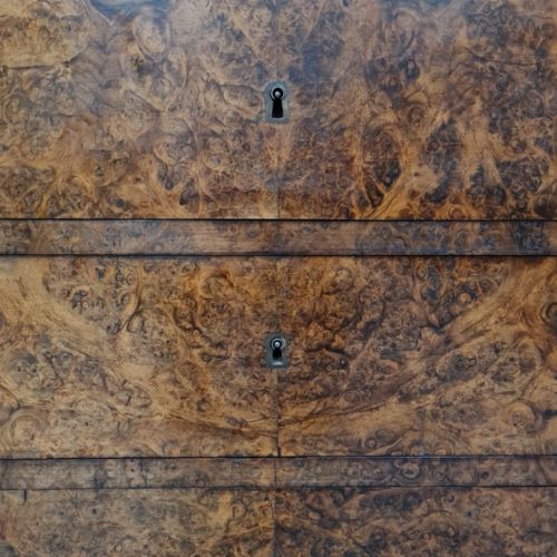 fig 1. Antique Louis Philippe Burr Walnut Commode