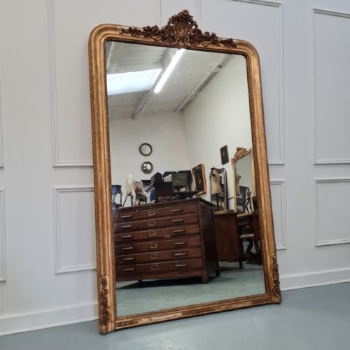 Beautiful Large Antique French Gilded Mirror C1860